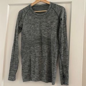 Lululemon Grey-Green Long Sleeved Warm Up Top